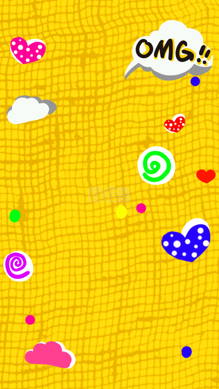 图怪兽原创元素荷包蛋波普风黄色背景插画元素-背景素材图片-图怪兽