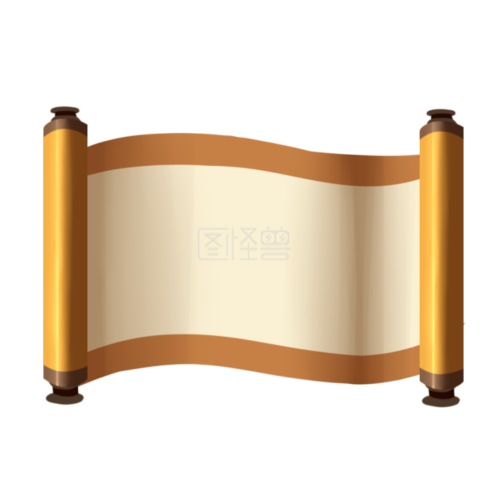 图怪兽书写的画卷展开画布