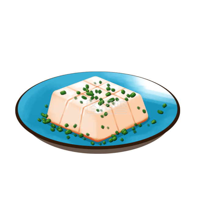 图怪兽传统食物美食小葱豆腐