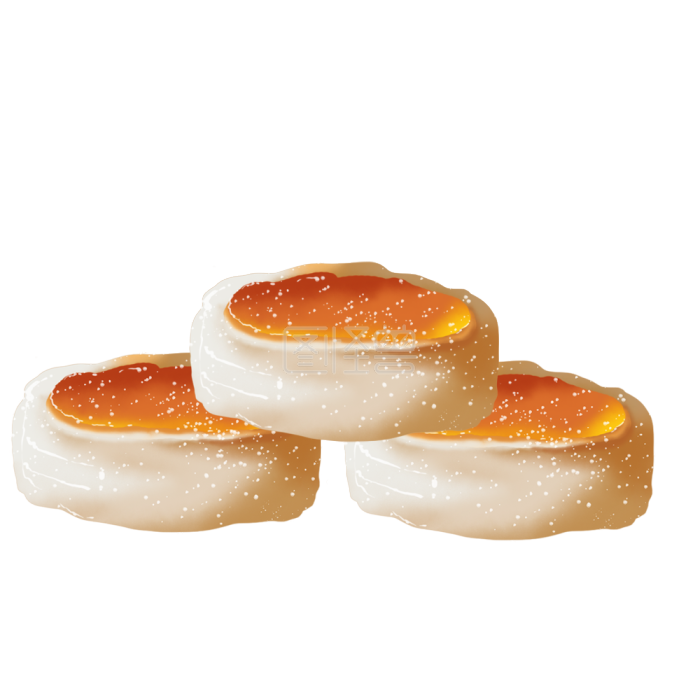 图怪兽原创元素手绘食物年糕插画元素