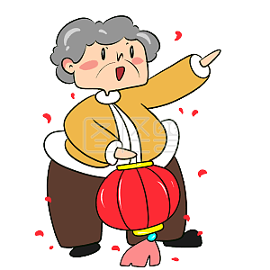 图怪兽原创元素拿灯笼的老人