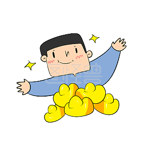 卡通金元宝素材图片-免费卡通金元宝png元素大全-图怪兽