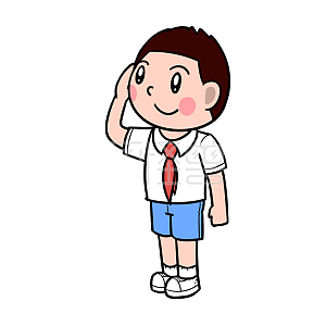 图怪兽原创元素卡通小学生敬礼