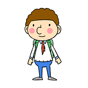 图怪兽原创元素卡通穿校服的小男孩
