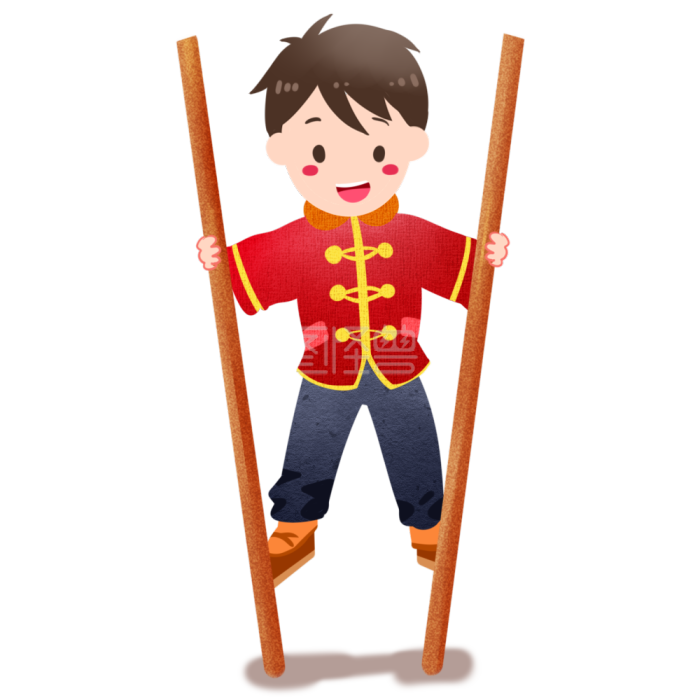 图怪兽踩高跷新年庆祝节日