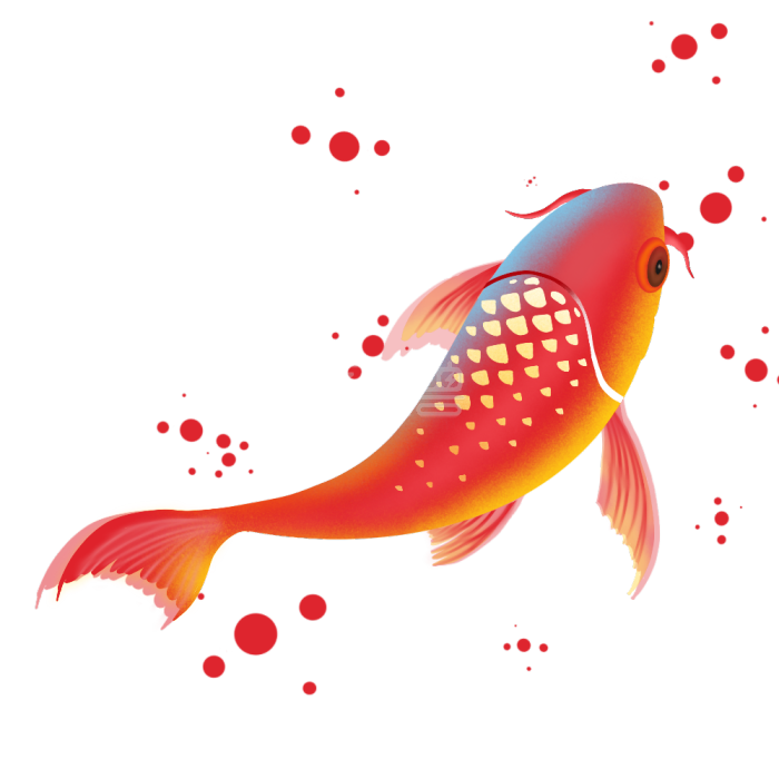 图怪兽原创元素渐变红色锦鲤