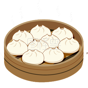 图怪兽原创元素新年春节习俗蒸包子手绘扁平元素