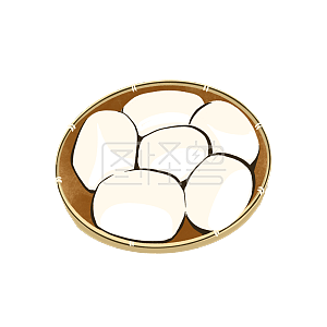 图怪兽原创元素春节元素手绘卡通白馒头元素插画