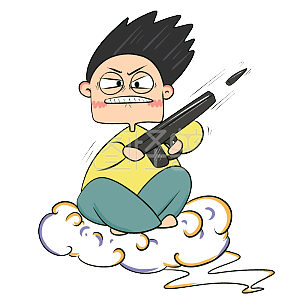 图怪兽原创元素一枪崩了你卡通表情包