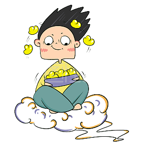 图怪兽原创元素财源滚滚卡通表情包