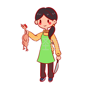 图怪兽杀鸡准备食材下厨