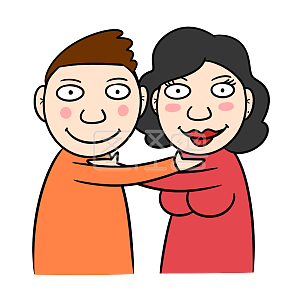 图怪兽原创元素卡通咱俩有夫妻相表情包