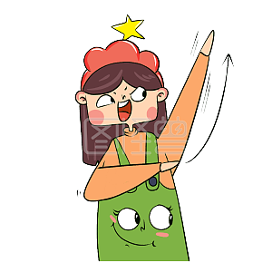 图怪兽原创元素步步高升卡通表情包