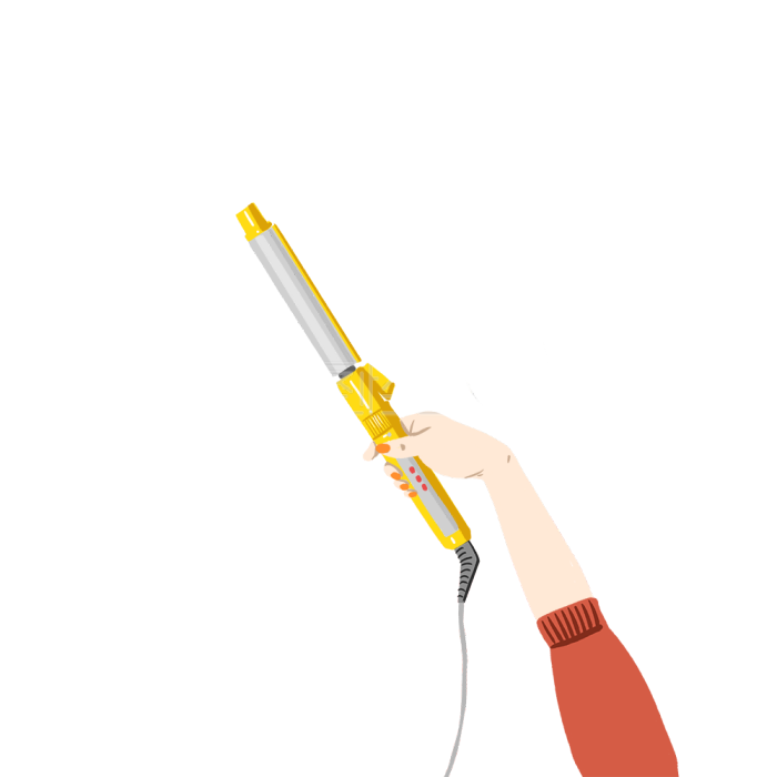 图怪兽原创元素龙抬头手绘卡通手拿卷发棒元素插画