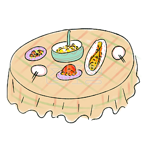 卡通吃年夜饭的小老鼠吃火锅详情图怪兽原创元素卡通新年年夜饭