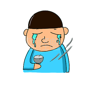 图怪兽原创元素卡通风西瓜头小胖子表情包穷插画元素