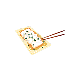 图怪兽美食小吃传统小葱拌豆腐