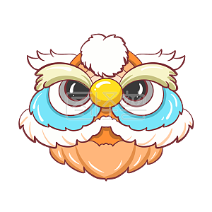 图怪兽原创元素龙抬头龙头可爱卡通手绘国潮