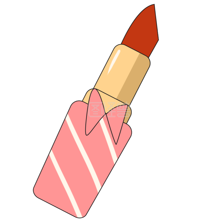 图怪兽原创元素卡通可爱的简笔画化妆品口红
