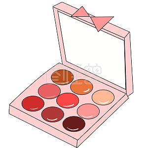 图怪兽原创元素 卡通 可爱的简笔画化妆品 眼影