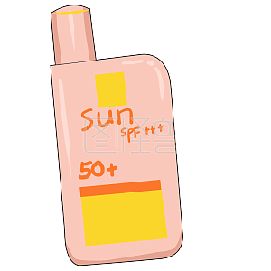 图怪兽原创元素 卡通 可爱的简笔画化妆品 防晒