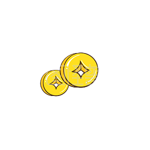 图怪兽原创元素金币卡通手绘黄色可爱