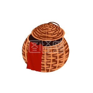 图怪兽小竹筐子装饰用品工艺品