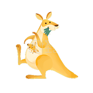 袋鼠素材图片-免费袋鼠png元素大全-图怪兽