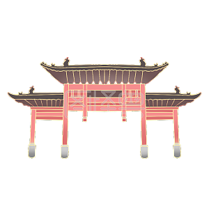 图怪兽原创元素特色建筑南京手绘夫子庙