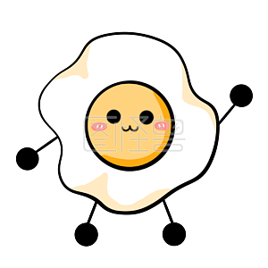 图怪兽原创元素黄白色煎蛋君打招呼表情包