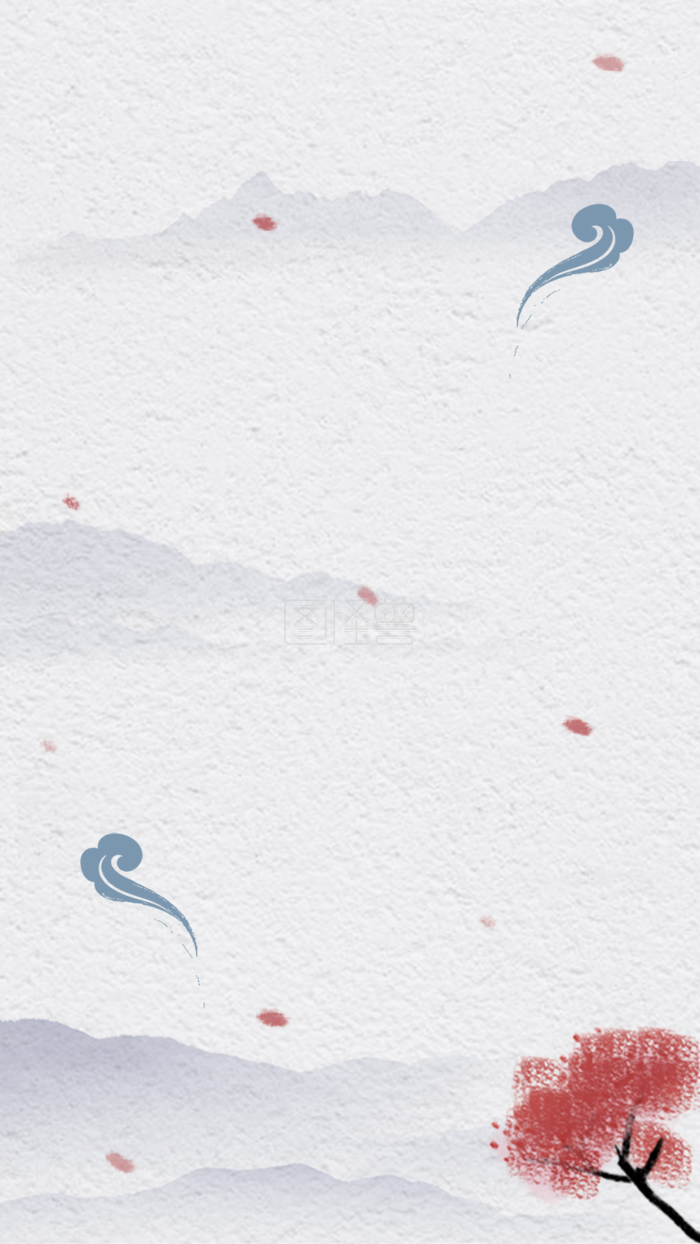 图怪兽原创元素古风简约质感山水背景图