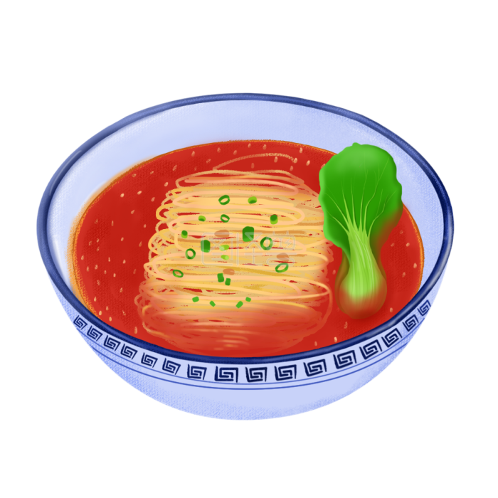图怪兽原创元素美食地方特色小吃重庆小面插画元素