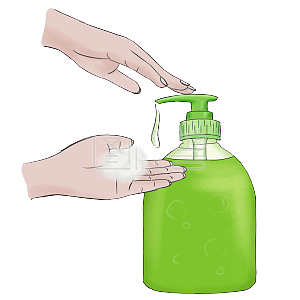 图怪兽原创元素疫情防护洗手液插画元素