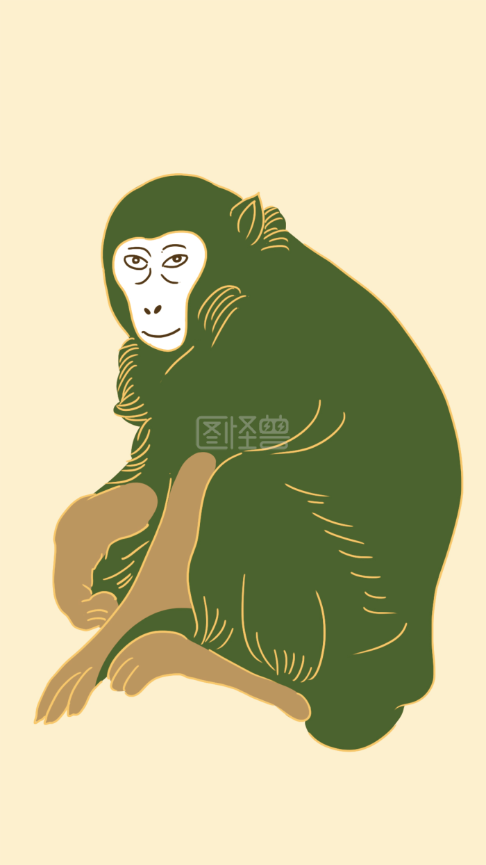 图怪兽原创元素 马尔堡病毒 绿猴子 -背景素材图片-图怪兽