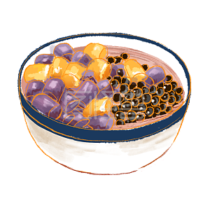 图怪兽原创元素     地方小吃    台湾   芋圆