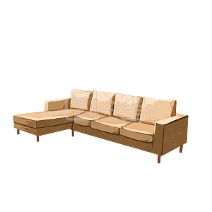 图怪兽原创元素家装节手绘贵妃椅沙发插画元素