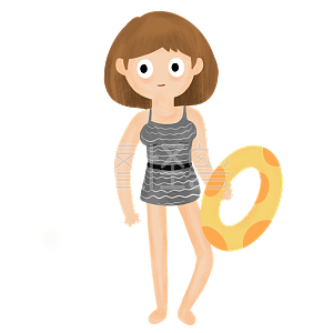 图怪兽原创元素 卡通 游泳教练 插画元素