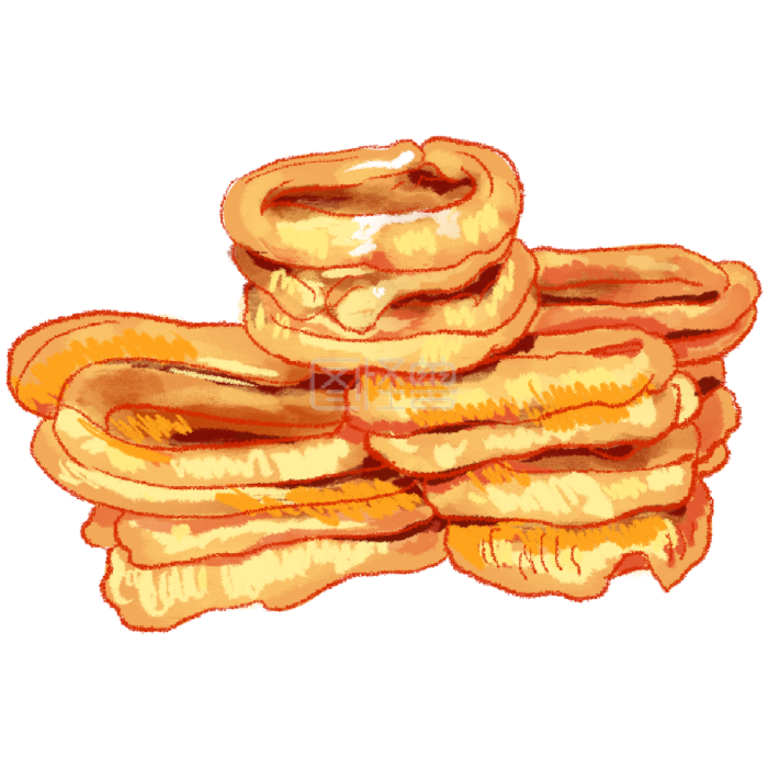 图怪兽原创元素 美食 小吃 北京 焦圈