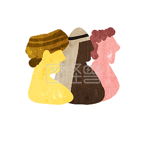 图怪兽原创元素卡通可爱手账素材读书的女生背景素材图片 图怪兽