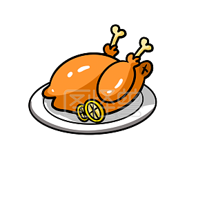 烤鸡翅表情包详情图怪兽原创元素卡其色卡通披萨表情包详情图