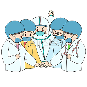 图怪兽原创元素疫情办公的医护人员卡通手绘