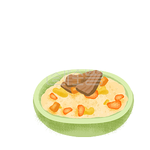 图怪兽原创元素 卡通 美食 新疆美食 抓饭 肌理 黄色