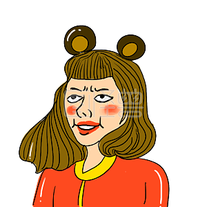 图怪兽原创元素卡通风丑萌女孩表情包震惊插画元素