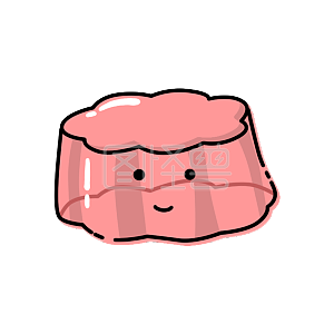 图怪兽原创元素卡通果冻粉色可爱拟人手绘简约