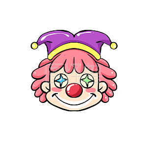 图怪兽原创元素卡通愚人节小丑人物形象可爱手绘