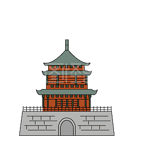 图怪兽原创元素苏州建筑插画元素