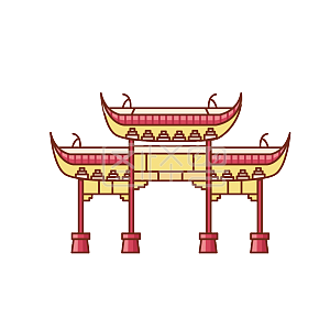 图怪兽原创元素南京建筑插画元素