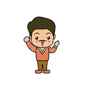 图怪兽原创元素线条类人物卡通人像叔叔插画元素