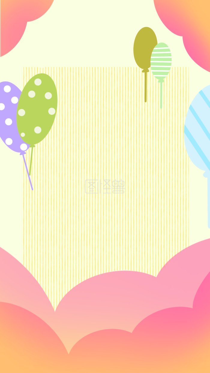 图怪兽原创背景 卡通 气球 愚人节 -背景素材图片-图怪兽