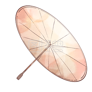 图怪兽原创元素卡通油纸伞古风伞装饰手绘